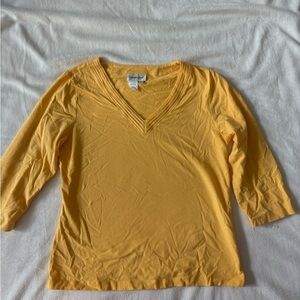 Coldwater Creek Mustard V-Neck Blouse